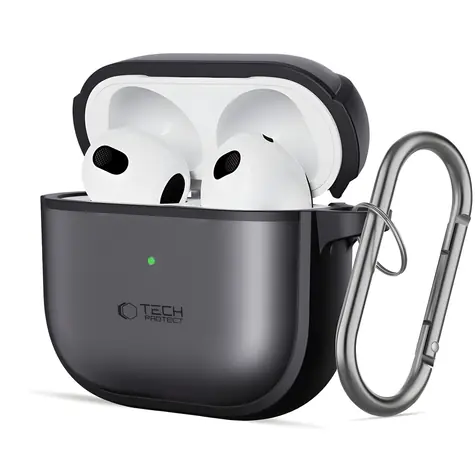 Tech-Protect Slim Hook pro AirPods 4 černá / Pouzdro / s karabinou