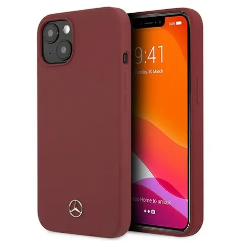 Mercedes Silicone Line červená / Zadní kryt / pro Apple iPhone 13