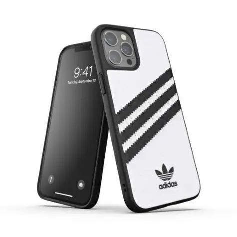 Adidas OR Moulded Case PU pro Apple iPhone 12 Pro Max bílo-černá / Pouzdro / PU kůže