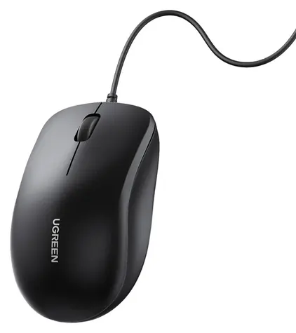 Ugreen drátová optická myš černá / Myš / USB / optická