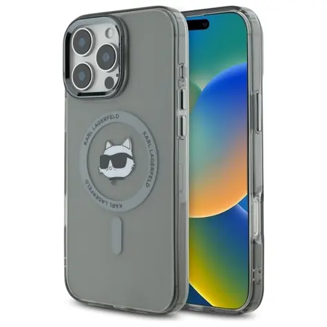 Karl Lagerfeld IML Choupette Head Metal Frame MagSafe černá / Zadní kryt / Apple iPhone 16 Pro Max