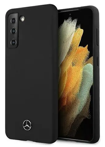 Mercedes Silikonový kryt Line černá / Kryt pro Samsung Galaxy S21 / Silikon