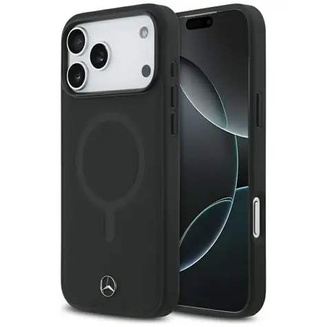 Mercedes Smooth Leather pro iPhone 17 Pro Max černá / Zadní kryt / Kůže / MagSafe