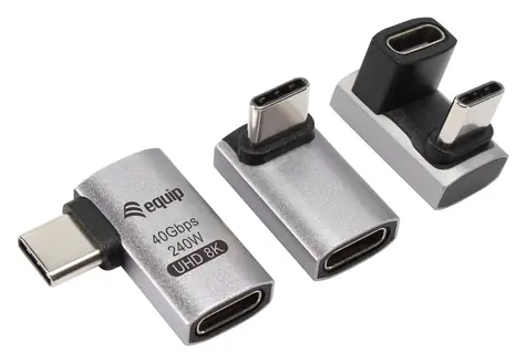 Equip 133478 / USB-C adaptér 180° / USB4 / 40 Gbps / PD 240W / 3 ks