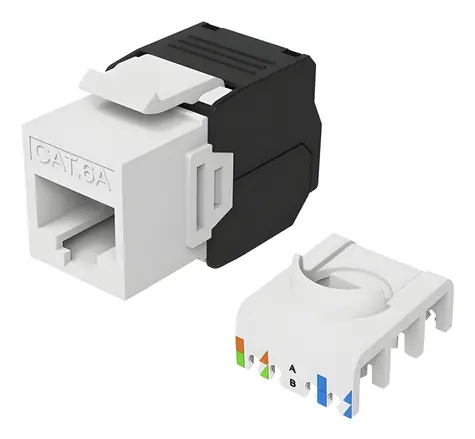 Equip Keystone Jack Cat6A bílá / Keystone Jack / LSA / nestíněný / 8 ks