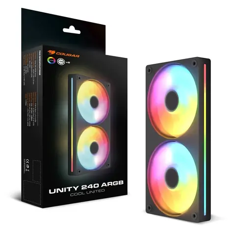 COUGAR Unity240-FB černá / Ventilátor / 2x 120 mm / ARGB / PWM / 2500 RPM / 78,2 CFM