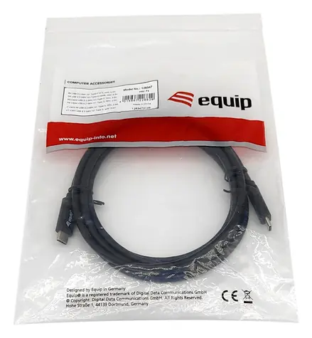 Equip USB-C - USB-C kabel PD 60W černá / Kabel / USB 3.2 Gen 1 / 1 m
