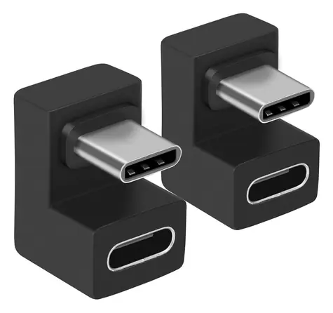 Equip Adaptér USB-C - USB-C 180° černý / Adaptér / USB 3.2 Gen 2 / 10 Gbit/s / PD 100W / 2 ks