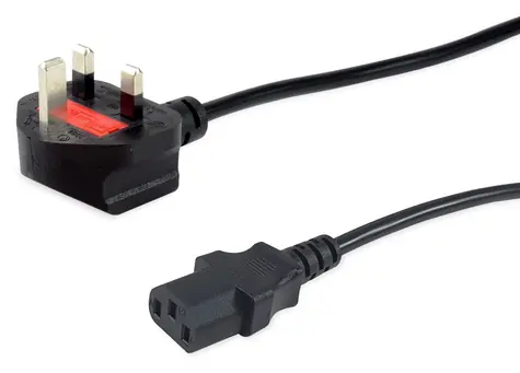Equip BS 1363 90° - C13 černý / Napájecí kabel / 5 m / 250 V / 10 A