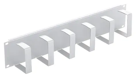 Triton 19" vyvazovací panel 2U šedá / 6x háček / 70x85 mm / RAL 7035