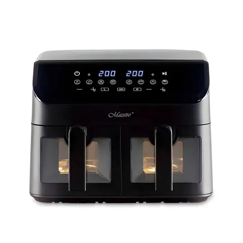 Maestro MR-758 černá / Teplovzdušná fritéza / 2x 4,5 l / 2000 W / 8 programů
