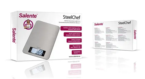 Salente SteelChef / Kuchyňská váha / nerez / 5 kg / rozlišení 1 g