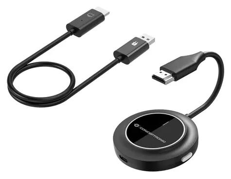Conceptronic bezdrátový HDMI extender černá / Rozšiřovač HDMI / Full HD / 1920x1080 / USB napájení