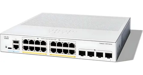 Cisco Catalyst C1300-16P-4X / Switch / 16x GbE RJ-45 PoE+ / 4x SFP+ / PoE 120W / Fanless