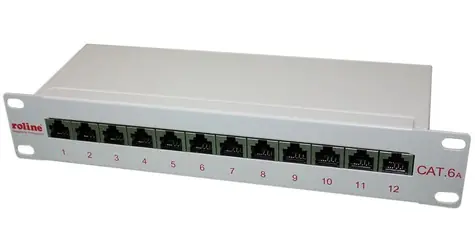 Roline Patch panel 12 portů Cat6a / Patch panel / RJ-45 / 19" / 1U