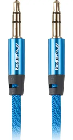 Lanberg CA-MJMJ-10CU-0030-BL modrá / Propojovací kabel / Jack 3.5mm (M) - Jack 3.5mm (M) / 3 m
