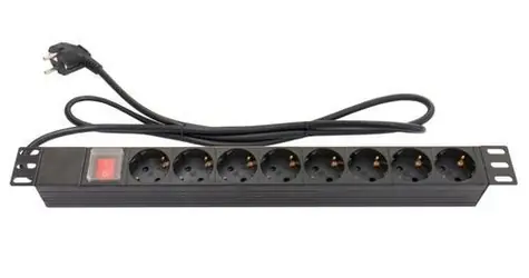 Good Connections PDU 19" černá / PDU / 8x zásuvka / 16 A / 3800 W / 1,8 m