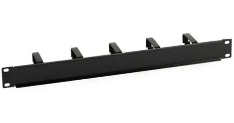 Techly 305922 černý / Organizér kabelů / 19" / 1U / 5 kovových kroužků