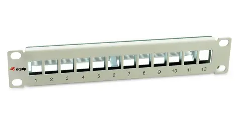 Equip 10" Patch panel 12x Keystone šedý / Patch panel / 1U / FTP / 12 portů