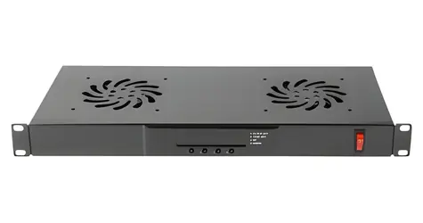 Lanberg 19" ventilační panel s LCD displejem / Ventilační panel / 1U / 2× ventilátor / termostat / 230 V