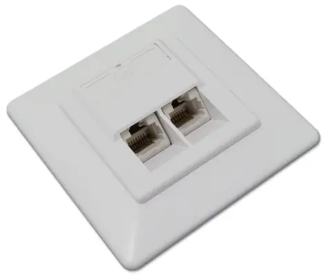 Xtendlan / Zásuvka 2x RJ45 / Cat6 / UTP / pod omítku / šikmý vývod