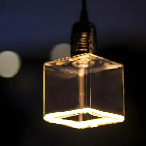 SEGULA LED Floating Cube 86 čirá / Žárovka / E27 / 4,5W(28W) / 300lm / 2200K / stmívatelná / G