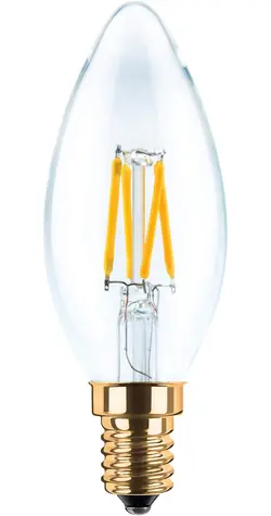 SEGULA LED svíčka čirá 3W(26W) / E14 / 260lm / 2200K / stmívatelná / F