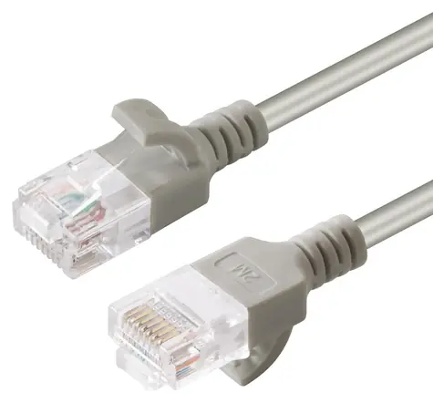 MicroConnect CAT6A U/UTP Slim šedá / Patch kabel / 5 m / RJ-45