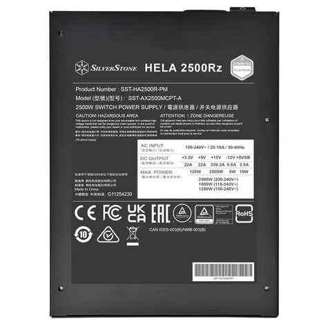 SilverStone HELA 2500Rz / Zdroj / ATX 3.1 / 2500W / Cybenetics Platinum / modulární