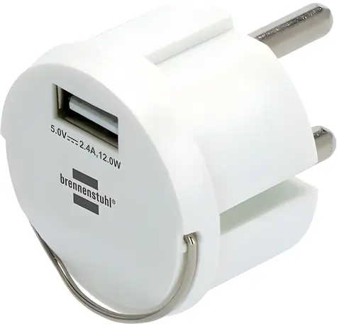 Brennenstuhl zásuvková vložka Schuko s USB bílá / Zásuvkový modul / USB výstup 2,4 A / IP44