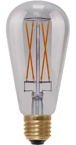 SEGULA LED Rustika Long Style smokey šedá / Žárovka / E27 / 220lm / 1900K / stmívatelná / CRI 85