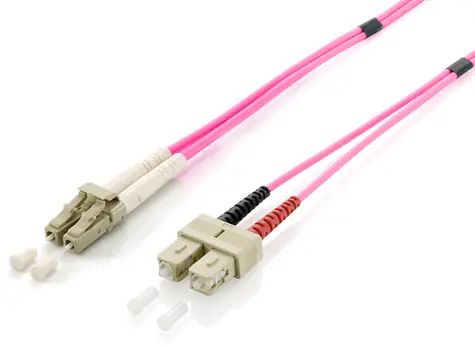 Equip optický kabel LC-SC OM4 5m fialová / Patch kabel / Multimode / Duplex / LSZH plášť