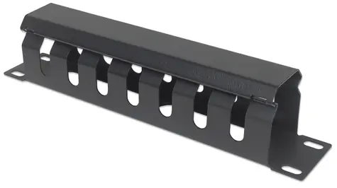 Intellinet Panel pro správu kabelů 10" černá / Panel pro správu kabelů / 1U / s krytem / plast