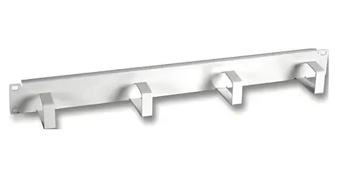 EFB 699995 šedá / Kabelový organizér / 1U / 19" / ocel / 4 kabelová oka