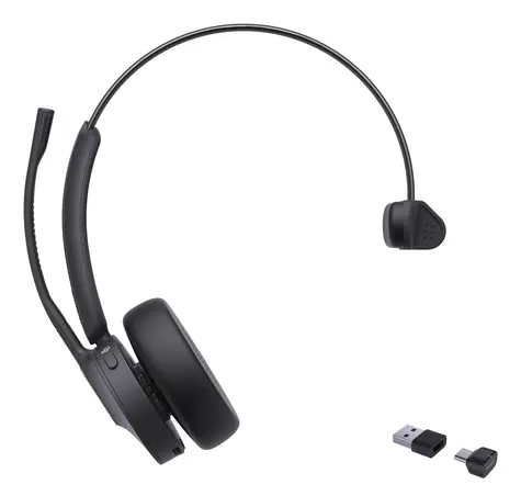 Yealink BH70 Mono černá / Mono náhlavní souprava / mikrofon / Bluetooth 5.2 / USB-C/A dongle / výdrž 43 h