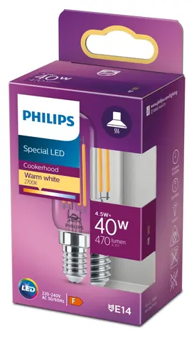 Philips LED Classic T25 E14 čirá / Žárovka / 40W náhrada / 4,5W / 470lm / nestmívatelná