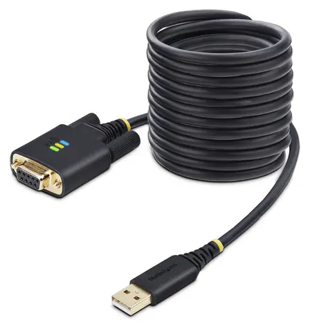 StarTech USB na RS232 null modem černá / Redukce / USB Typ-A > D-Sub DE-9 / 3 m / FTDI