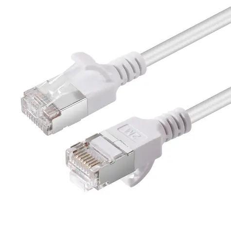 MicroConnect CAT6a U/FTP Slim bílá / Patch kabel / 7,5 m / LSZH / RJ-45