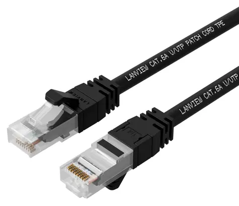 Lanview CAT6a U/UTP 10m černá / Síťový kabel / LSZH / RJ-45 / PoE