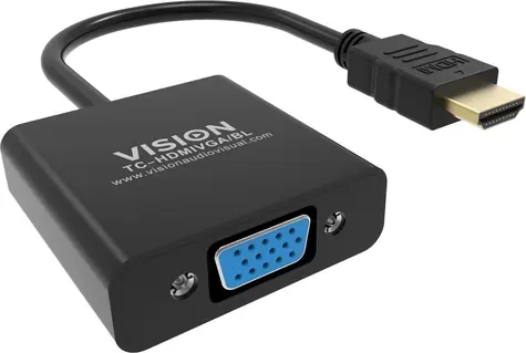 Vision Professional černá / Adaptér / HDMI (M) - VGA HD-15 (F) / 23 cm / Full HD 1080p