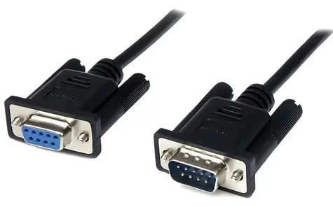 StarTech sériový null modem kabel DB9 (M)-(F) černá 2 m / Sériový kabel / Null modem / RS-232