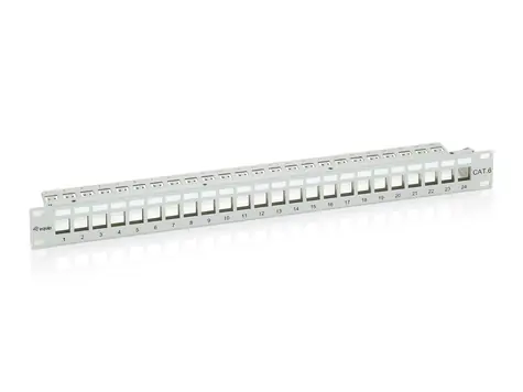 Equip 19" FTP šedá / Patch panel / 24x Keystone / 1U / LSA-110