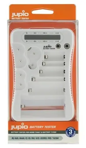 Jupio Battery Tester / Tester baterií / N, AA, AAA, C, D, 9V, V3, 2CR4, P2, 2, 123A