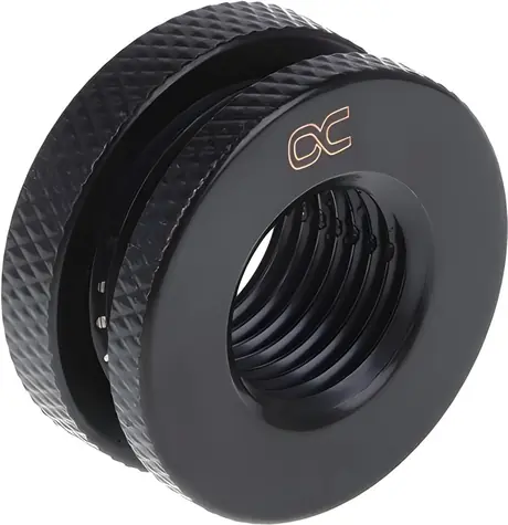 Alphacool / Průchodka G1/4 / černá / krátká verze / mosaz