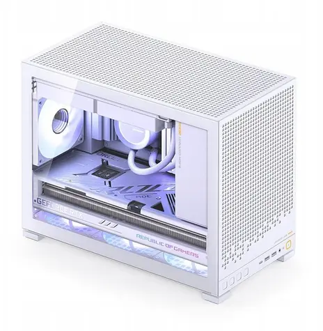 Jonsbo D32 PRO bílá / Počítačová skříň / Mini-Tower / mATX / Temperované sklo