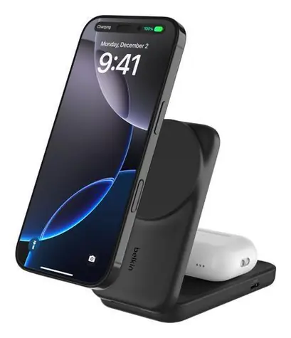 Belkin UltraCharge 2v1 skládací černá / Bezdrátová magnetická nabíječka / 25W / Qi2