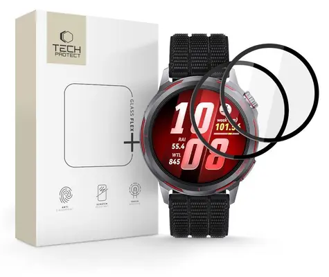 Tech-Protect Glass Flex+ Huawei Watch GT Runner 2 černá / Ochranné sklo / Hybridní sklo / 2 ks