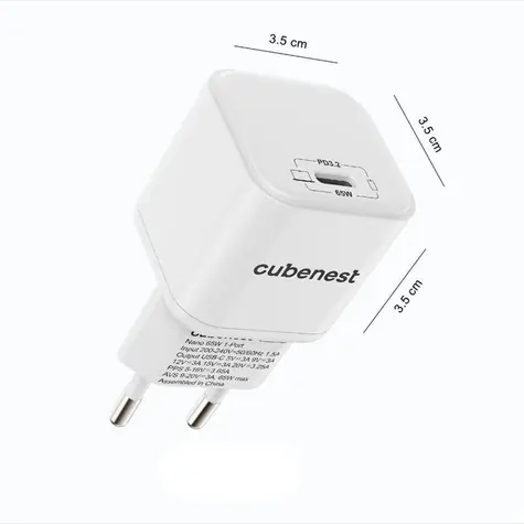 Cubenest PD Nano 65W bílá / Síťový adaptér / USB-C / PD
