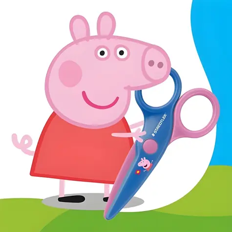 Staedtler Noris Junior 965 Peppa Pig modrá/růžová / Dětské nůžky / 10 cm / od 2 let
