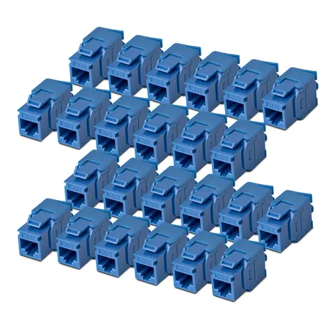 StarTech Keystone Jack CAT6 modrá / Keystone Jack / RJ-45 / Bez nářadí / PoE / 24 ks